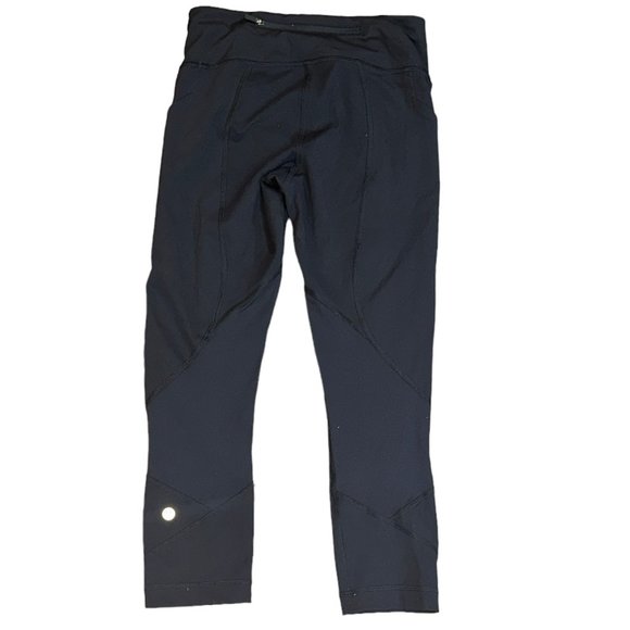 Women's Lululemon Pace Rival Crop Full On Luxtreme 22 Inch‎ W6AVOS Black Size 4 - Picture 1 of 5